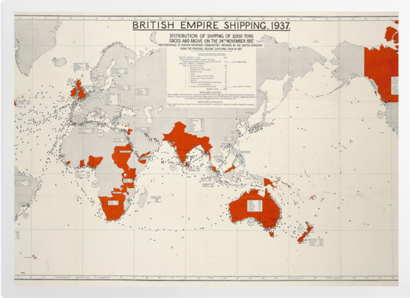 'British Empire Shipping Map' Art Prints
