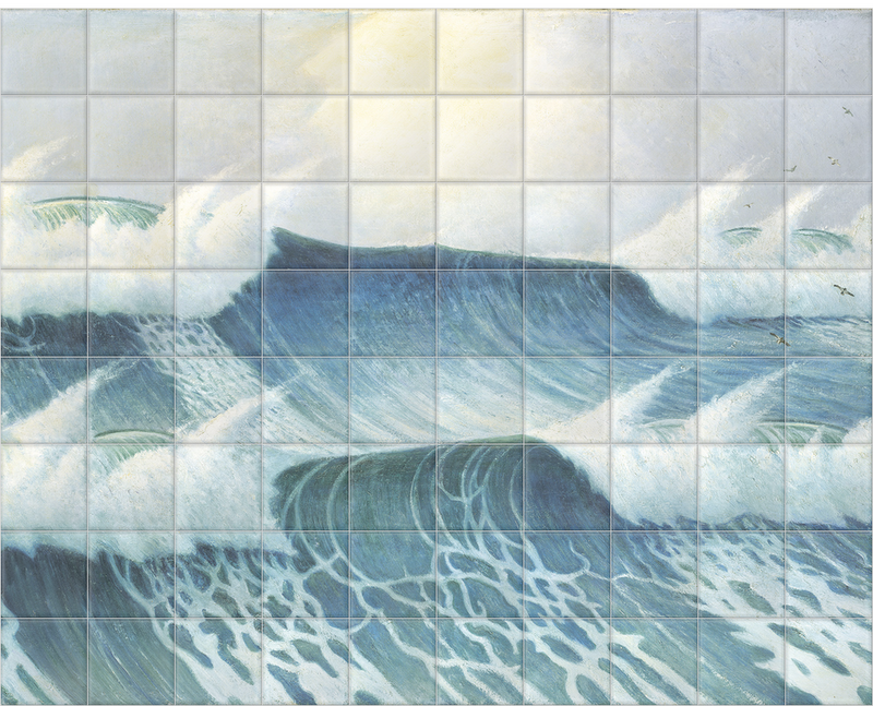 'Seascape by Herbert Barnard John Everett' Ceramic Tile Mural