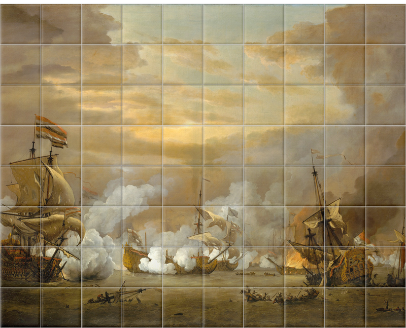 'The Battle Of The Texel' Ceramic Tile Mural