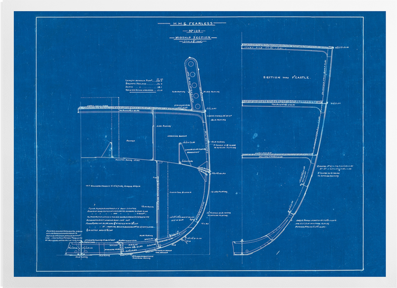 'Midship Section From HMS Fearless' Art Prints