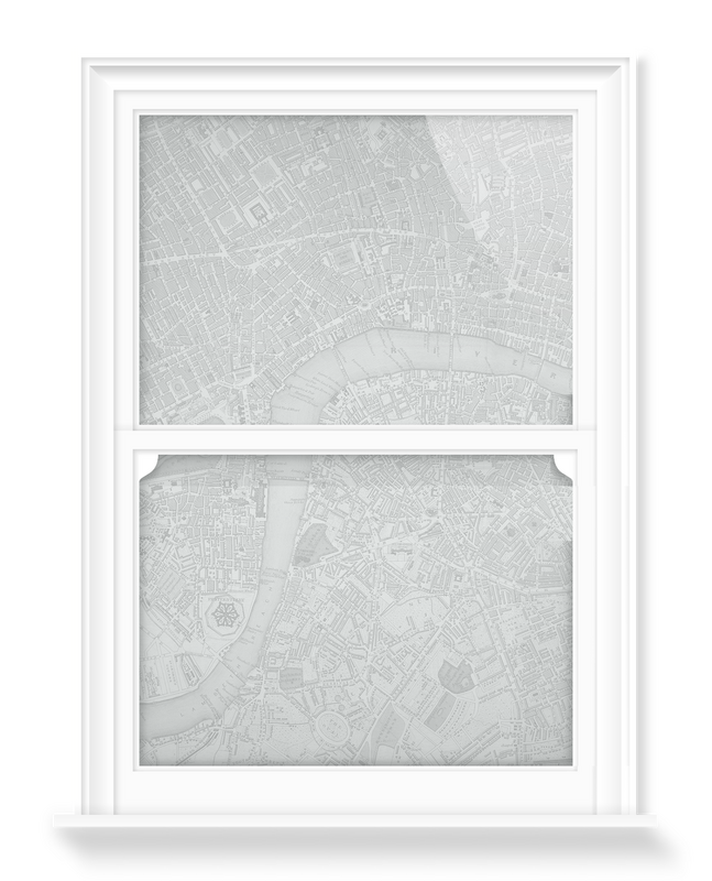 'Chart of London City Grey' Decorative window films
