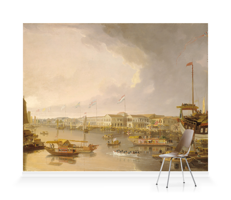 'A View of the European Factories at Canton' Wallpaper Mural
