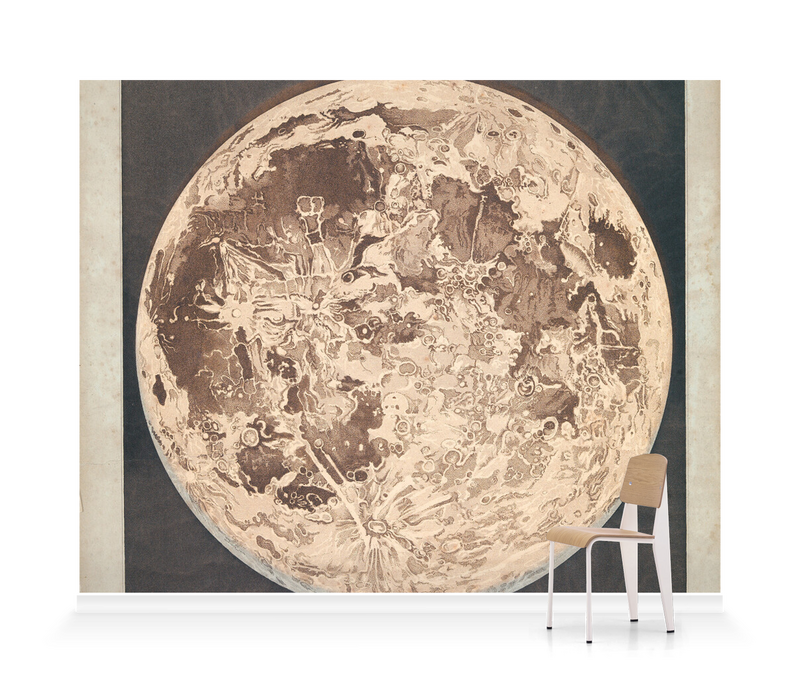 'Telescopic appearance of the moon, backlit' Wallpaper Mural