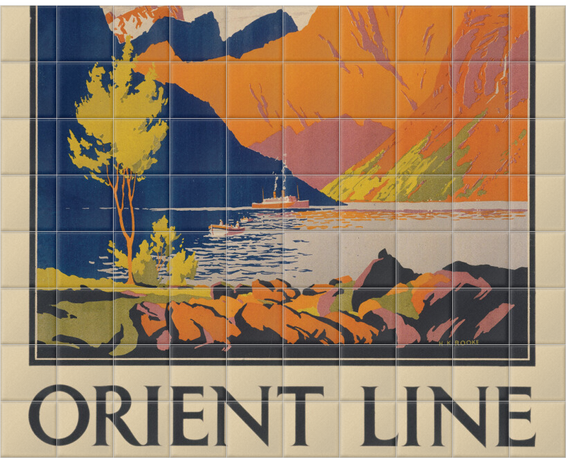 'Orient Line to Norway' Ceramic Tile Mural