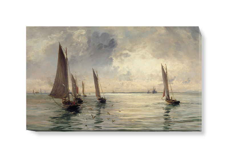 'The Portsmouth Fishing Fleet: The Breeze Falls Light' Canvas Wall Art