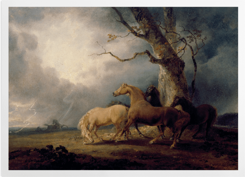 'Horses in a Thunderstorm' Art Prints