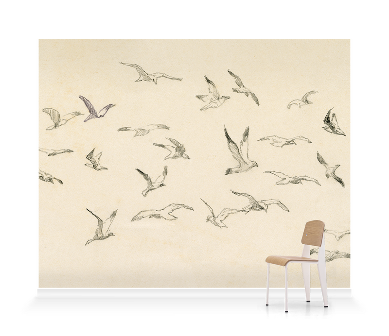 'Studies of Birds' Wallpaper Mural