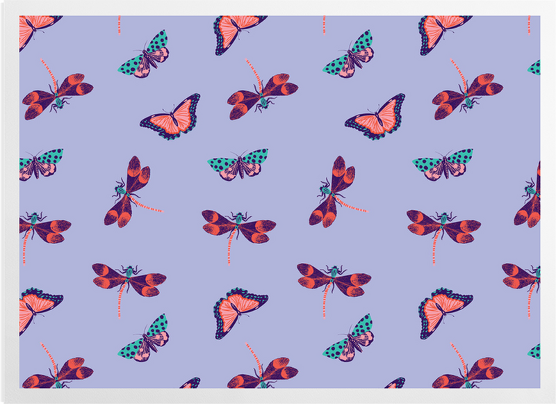 'Pink Lavender Insecta' Art Prints