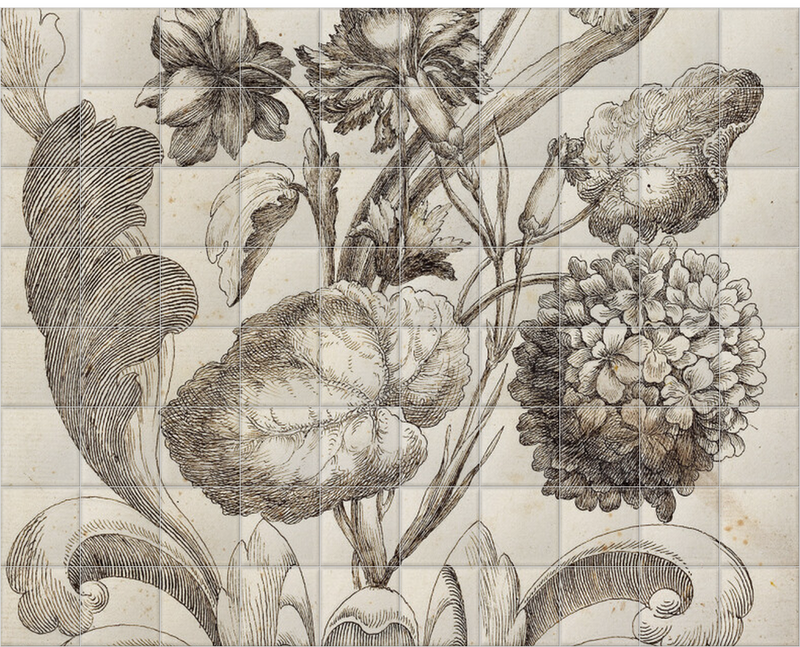 'Venetian Floral' Ceramic Tile Mural