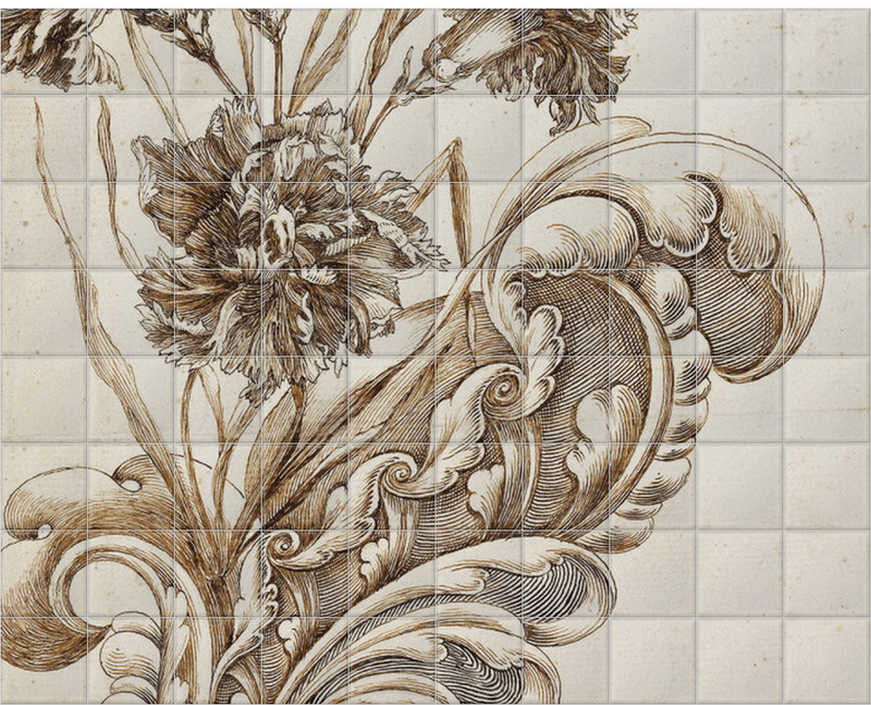 'Venetian Embroidery' Ceramic Tile Mural