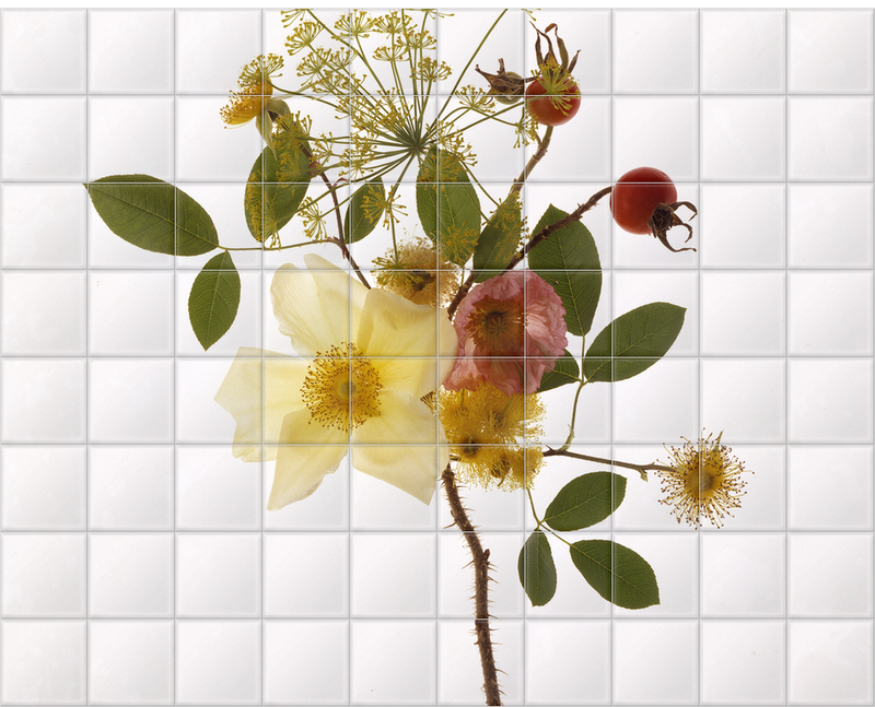 'June Flowers' Ceramic Tile Mural