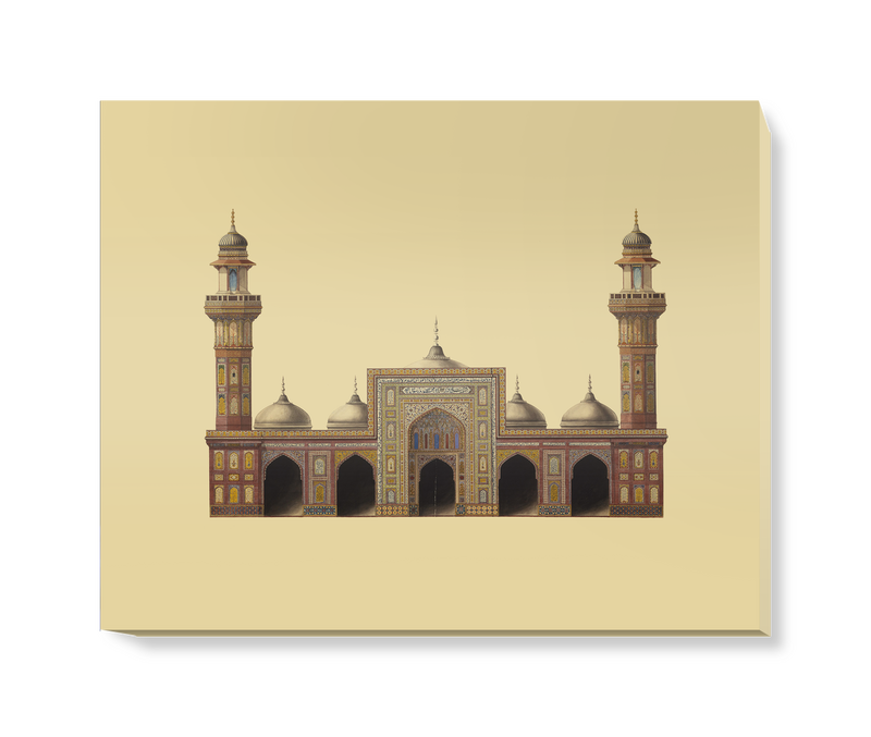 'Drawing of the Mosque of Wazir Khan ' Canvas Wall Art
