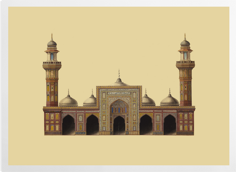 'Drawing of the Mosque of Wazir Khan ' Art Prints