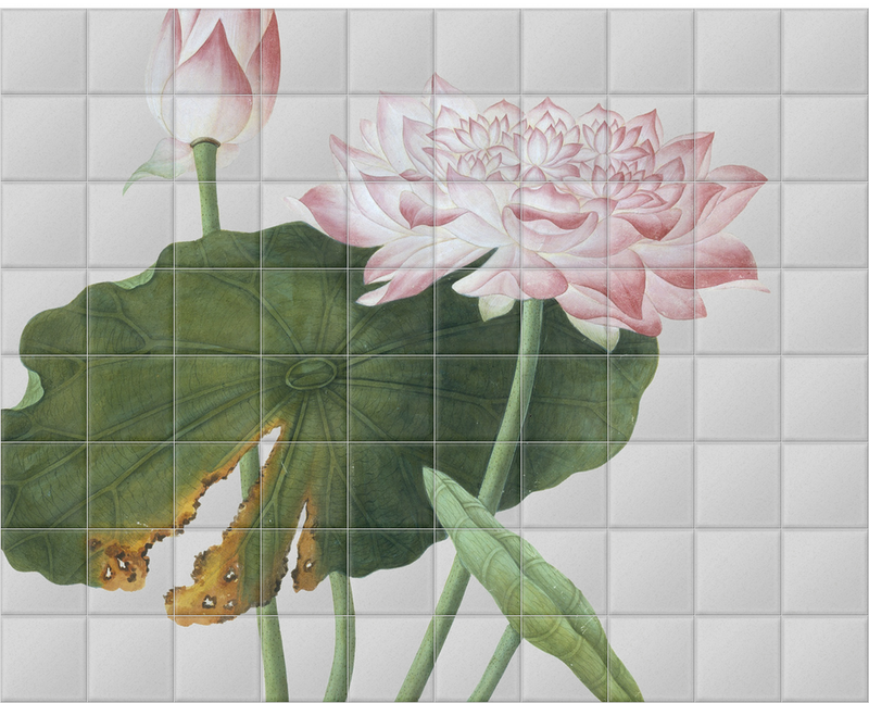'Lotus' Ceramic Tile Mural