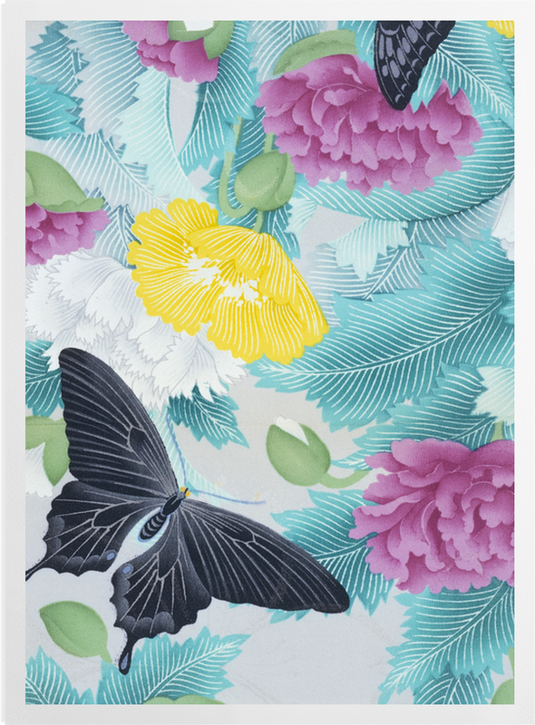 'Butterflies and Chrysanthemums' Art Prints