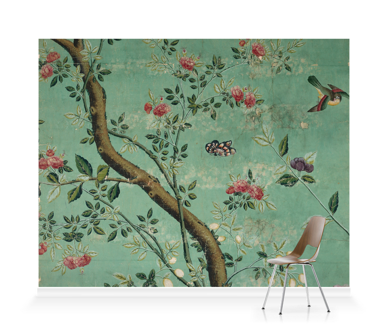 'Camellia Chinoiserie Wallpaper Fragment' Wallpaper Mural