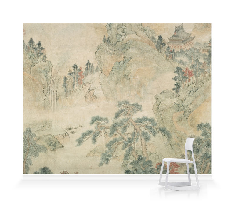 'Ming Mountain Scroll' Wallpaper Mural