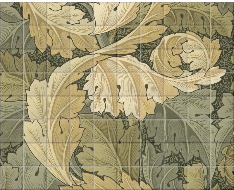 'Acanthus Wallpaper' Ceramic Tile Mural