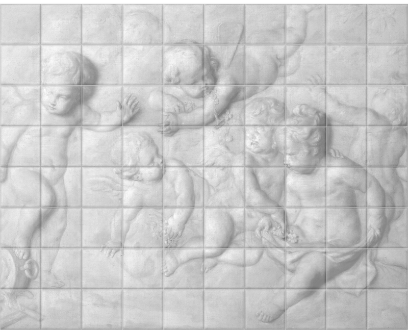 'Cupids Playing' Ceramic Tile Mural