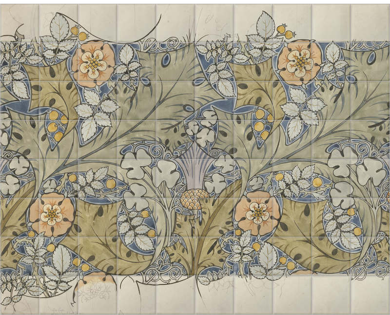 'Design for a textile' Ceramic Tile Mural
