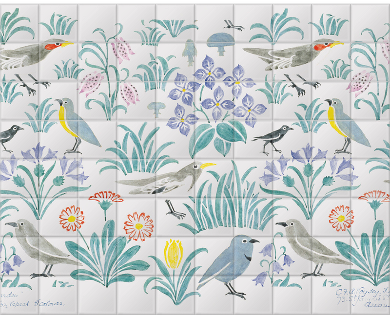 'Design for My Garden' Ceramic Tile Mural