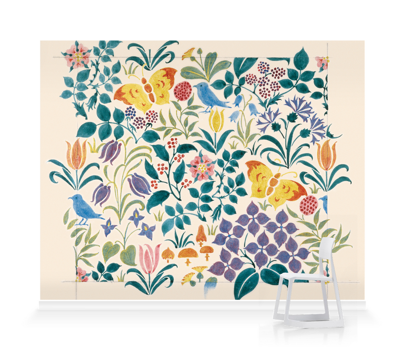 'Small Stylised Flowers' Wallpaper Mural