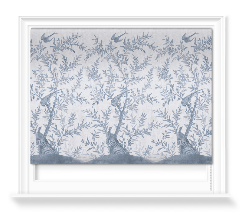 'Wotton-Under-Edge Chinoiserie Clay Blue' Roller blinds
