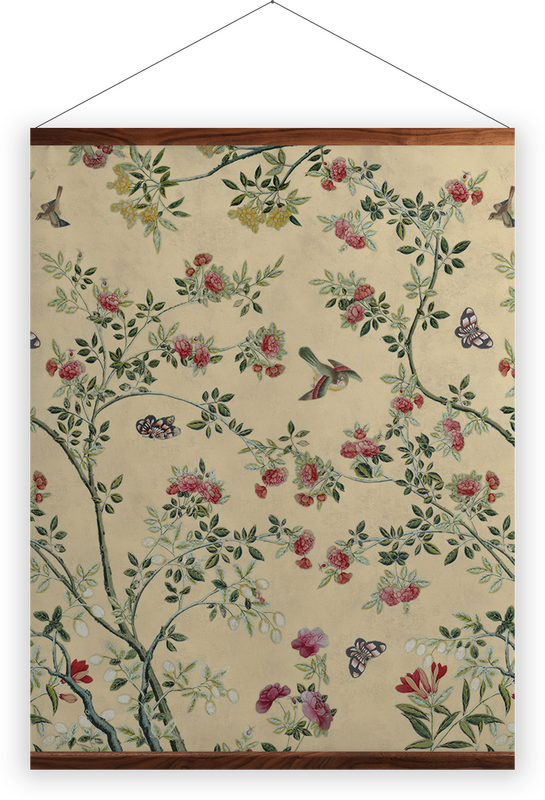 'Camellia Chinoiserie Parchment' Wall Hangings