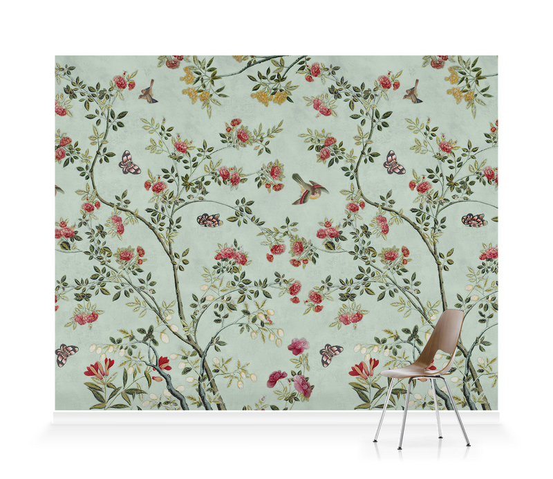 'Camellia Chinoiserie Duck Egg' Wallpaper murals