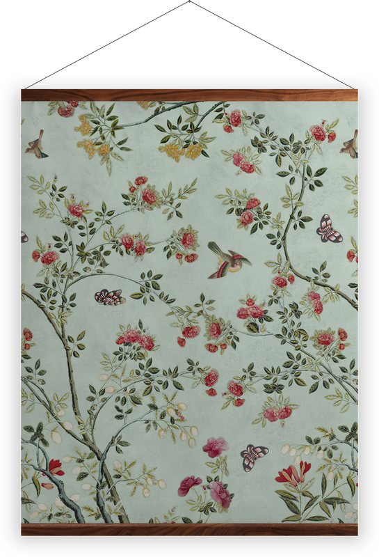 'Camellia Chinoiserie Duck Egg' Wall Hangings