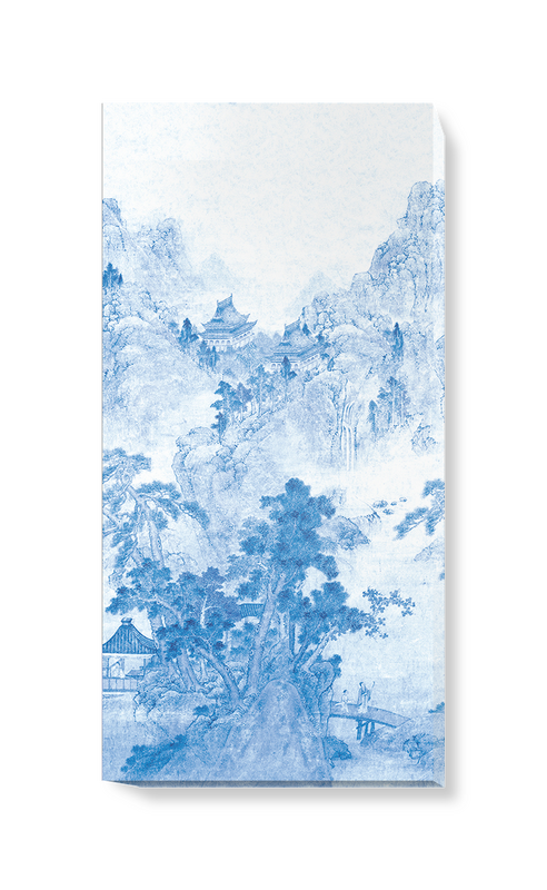 'Ming Mountain Scenic China Blue' Canvas wall art